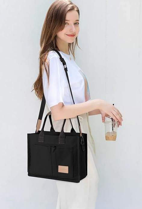 Tote Bags for Women Canvas Tote Purse Crossbody Bags with Pockets Top Handle Shoulder Handbags Satchel Bags for Women