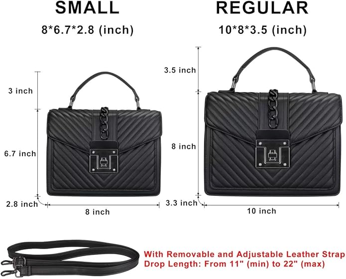 Top Handle Bag Quilted Crossbody Bags Trendy Designer Handbags for Women Black Leather Cross Body Satchel Purses Shoulder Bag