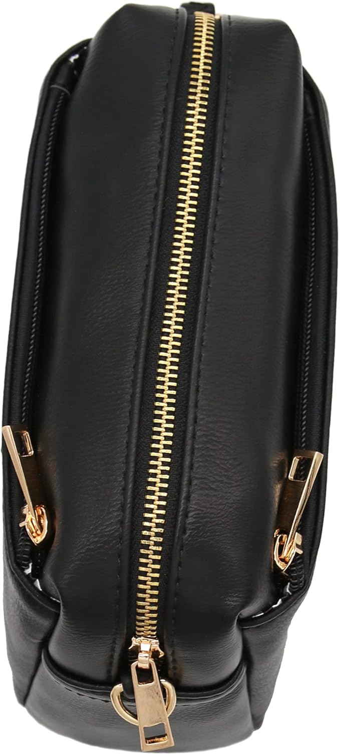 FashionPuzzle Triple Zip Small Crossbody Bag