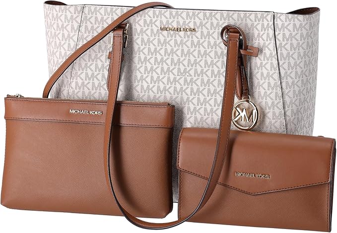 Michael Kors Charlotte Large 3-in-1 Tote Crossbody Handbag Leather
